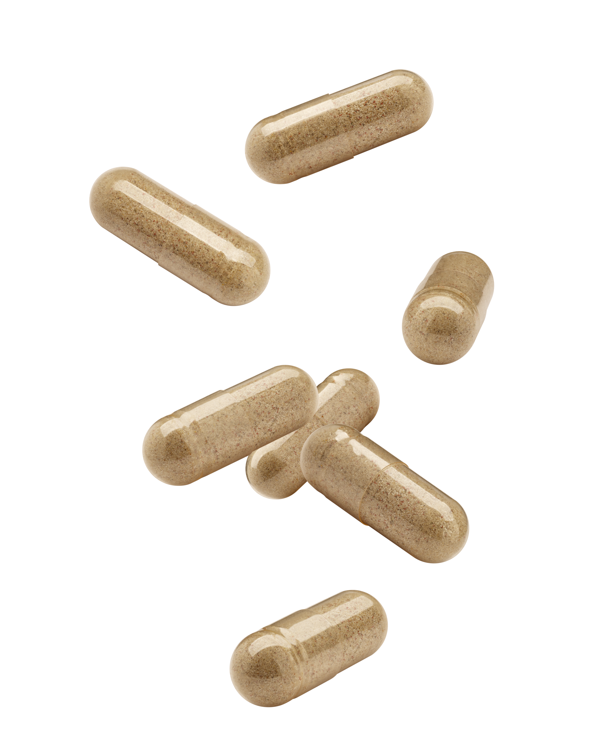 Falling Capsule, Pill, Vitamin, isolated, full depth of field